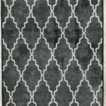 Safavieh Hudson Shag Collection Area Rug , Dark Grey & Ivory, Moroccan Trellis Design, Non-Shedding & Easy Care