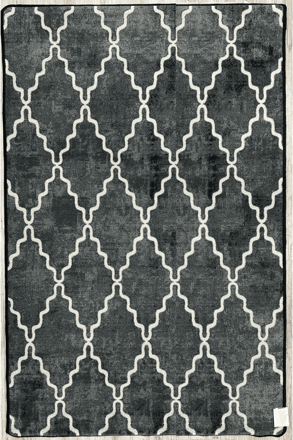 Safavieh Hudson Shag Collection Area Rug , Dark Grey & Ivory, Moroccan Trellis Design, Non-Shedding & Easy Care