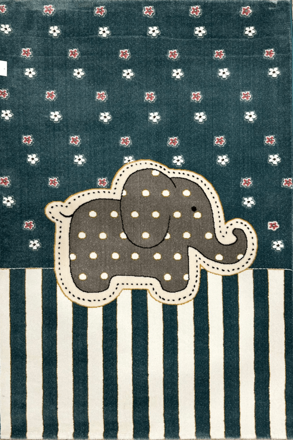 Kids Room Elephant Design, Code 626, Blue Background