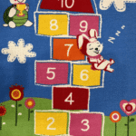 EFFEN Hare & the Tortoise Hopscotch Rug