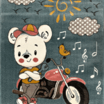 Armani Machine-Made Rug, Kids Room Design, Code 618, Jade Background