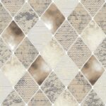 Modern Beige Diamond Patchwork Rug – Code 4106
