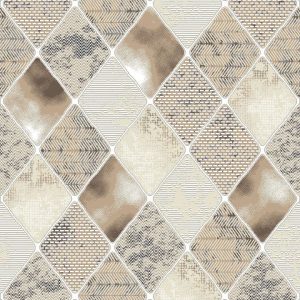 Modern Beige Diamond Patchwork Rug – Code 4106