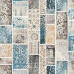 Vintage Patchwork Rug in Blue and Beige – Code 2067