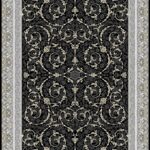 Elegant Black and Silver Scroll Rug – Code 710