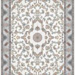 Persian Floral Rug in Ivory and Silver Grey – Code 909