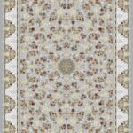 Persian Floral Rug in Silver and Burgundy – Code 907