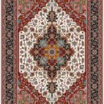 Persian Heriz Rug in Ivory and Rust Red – Code 914