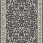 Silva Collection Charcoal Grey Scrollwork Rug – Code 551