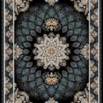 Silva Collection Persian Medallion Rug in Black & Teal – 562 S