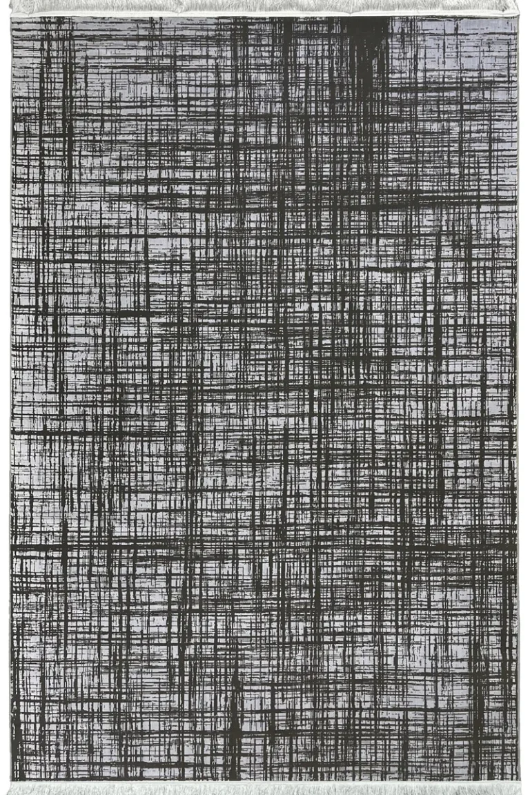 Vienna Dark Crosshatch Silver Rug