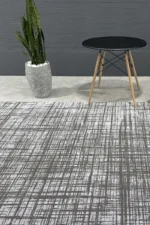 Vienna Dark Crosshatch Silver Rug
