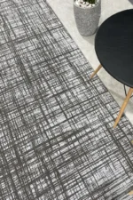 Vienna Dark Crosshatch Silver Rug