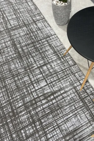 Vienna Dark Crosshatch Silver Rug