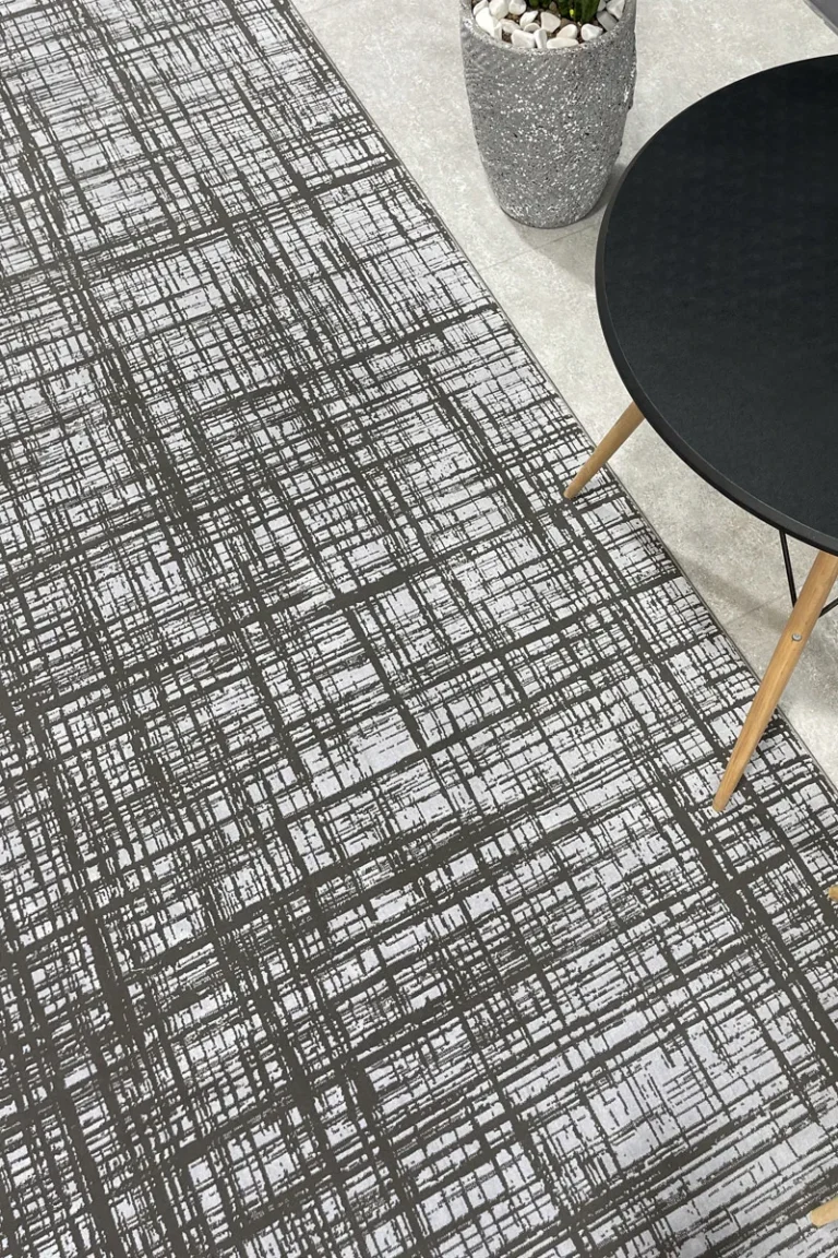 Vienna Dark Crosshatch Silver Rug