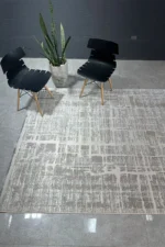 Roma Silver & Cream Modern Abstract Area Rug