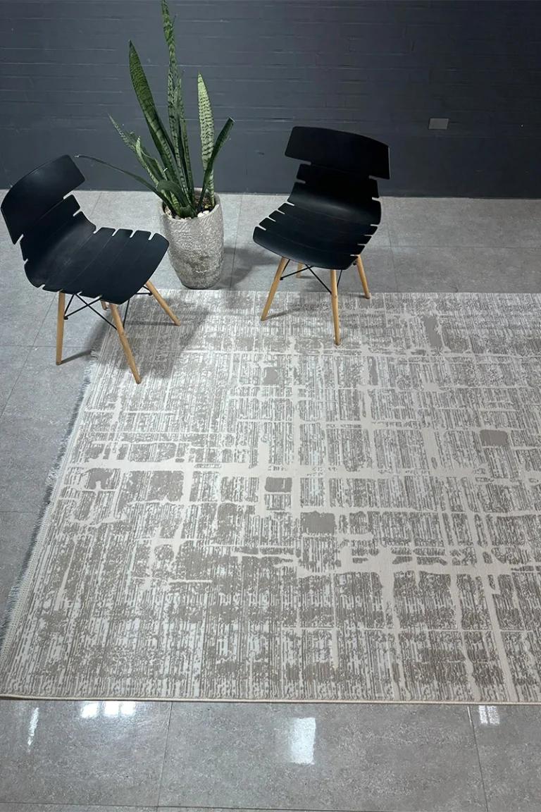 Roma Silver & Cream Modern Abstract Area Rug