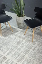 Roma Silver & Cream Modern Abstract Area Rug - Image 3