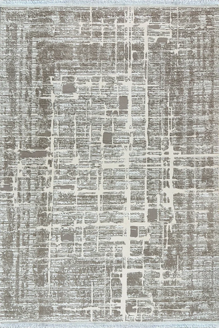 Roma Silver & Cream Modern Abstract Area Rug