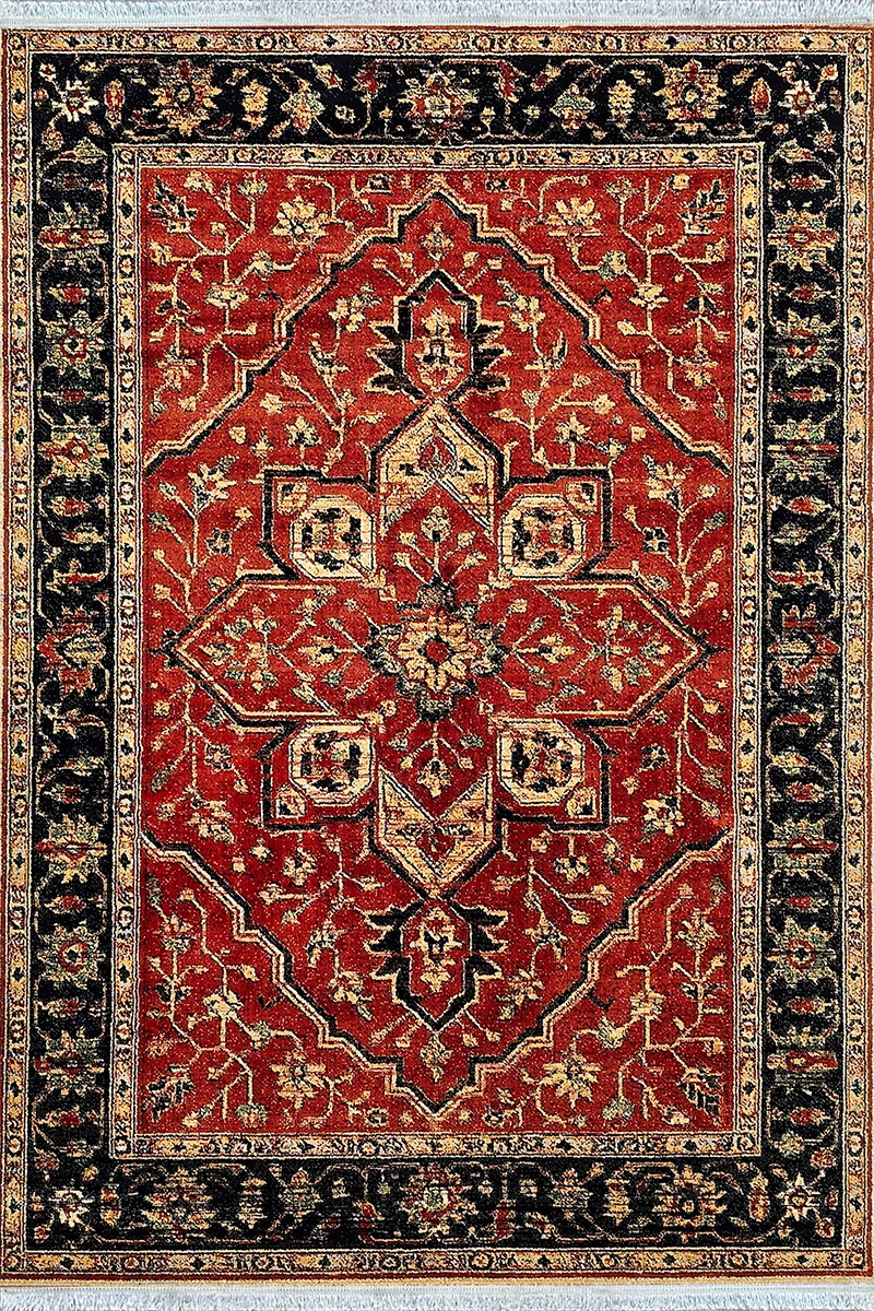 Kohan Orange & Navy Persian-Style traditional Rug