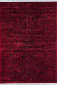 Souran Red & Navy Distressed Persian-Style Rug