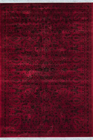 Souran Red & Navy Distressed Persian-Style Rug