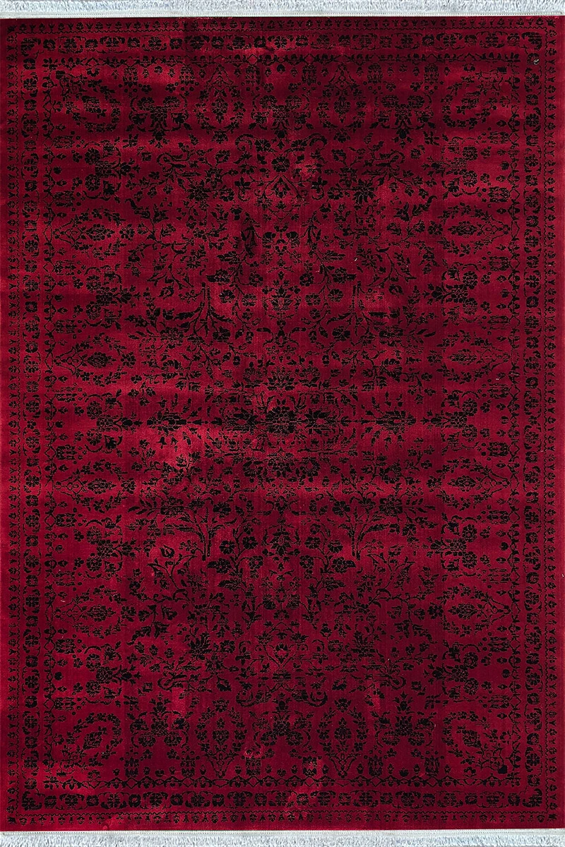 Souran Red & Navy Distressed Persian-Style Rug
