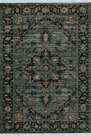Kohan Green & Navy vintage Rug