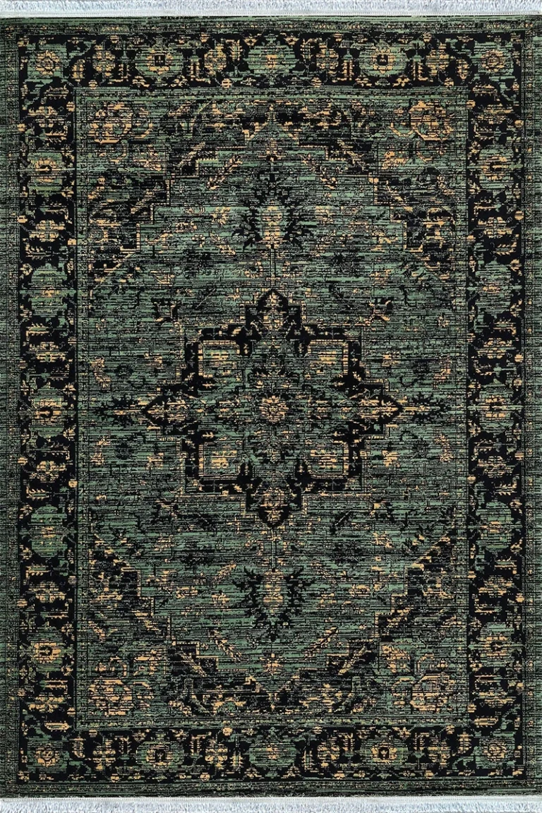 Kohan Green & Navy vintage Rug