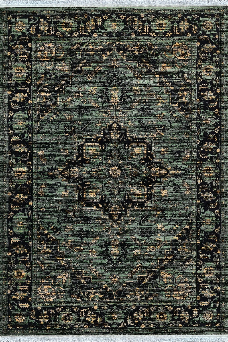 Kohan Green & Navy vintage Rug