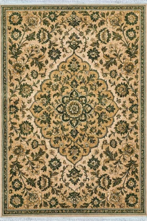Kohan Cream & Green Traditional Rug