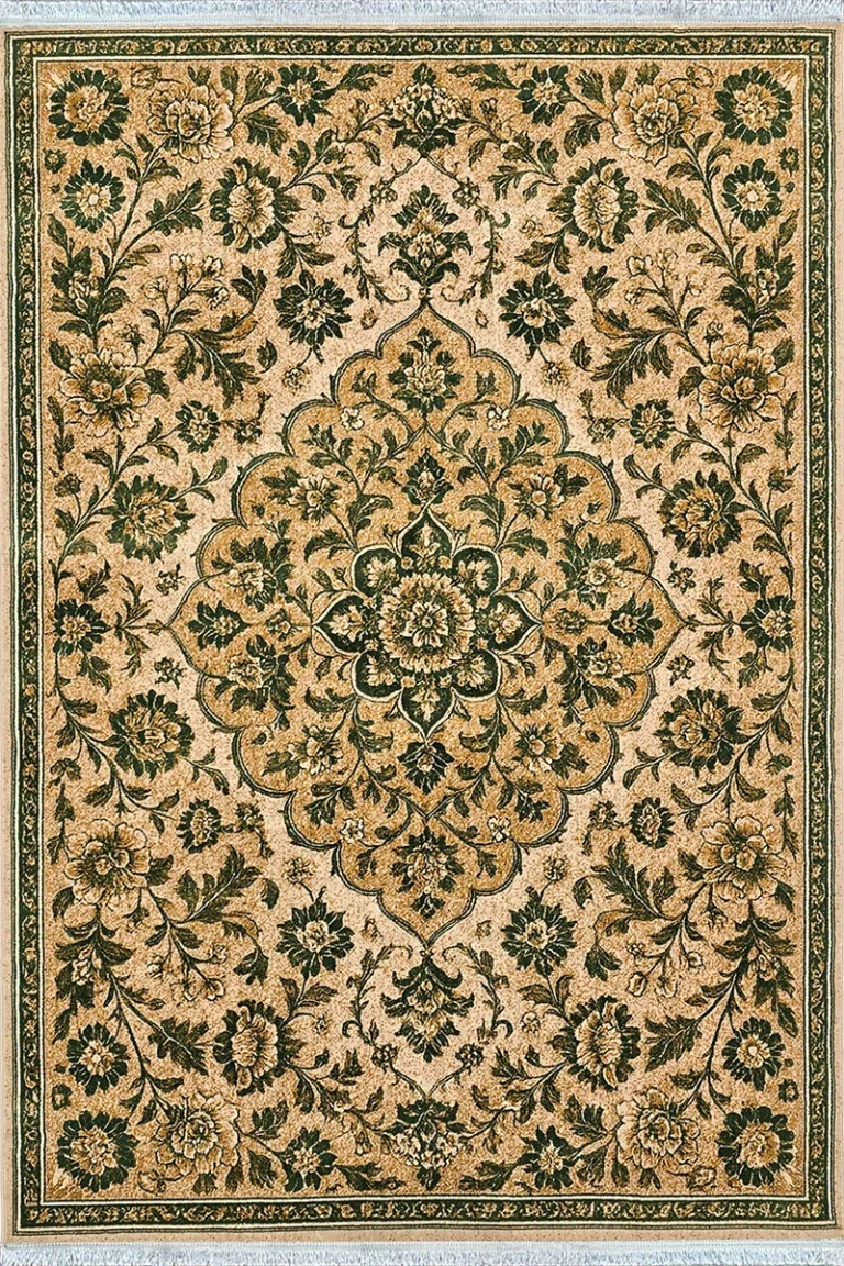 Kohan Cream & Green Traditional Rug